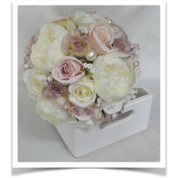 Pastel Rose & Peony Vintage Style Bouquet